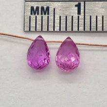 Load image into Gallery viewer, Pair AAA Brilliant Facetted Pink Sapphire Briolette Beads -1.25 Caret | 6x4x3mm