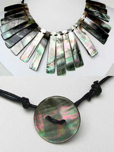 Load image into Gallery viewer, Elegant Tahitian Mother of Pearl Shell 15 to 17 inch Collar Necklace 107216 - PremiumBead Primary Image 1