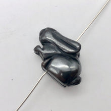 Load image into Gallery viewer, Hoppity 2 Hand Carved Hematite Bunny Rabbit Beads | 21x11.5x9mm | Graphite - PremiumBead Alternate Image 3