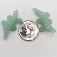 Load image into Gallery viewer, Green Gators 2 Carved Aventurine Alligator Beads | 28x14x7mm | Green - PremiumBead Primary Image 1
