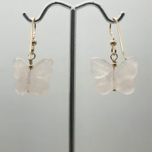 Load image into Gallery viewer, Rose Quartz Butterfly 14Kgf Gold Earrings | Semi Precious Stone Jewelry |