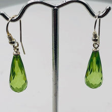 Load image into Gallery viewer, Amber Faceted Sterling Silver Earrings | 2 1/4" Long | Green | 1 Pair |