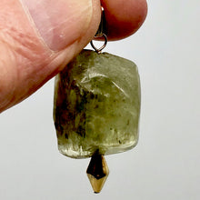 Load image into Gallery viewer, Chatoyant Green Kunzite Faceted Nugget Bead 14K Gold Filled Pendant | 1 1/2" |