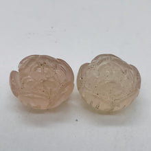 Load image into Gallery viewer, Bloomin' 2 Carved Flower Pink Chalcedony Rose Double Drilled Beads 10783