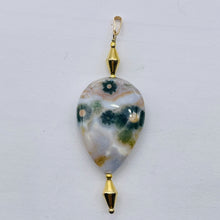 Load image into Gallery viewer, Ocean Jasper 14K Gold Filled Oval Pendant | 2 3/4" Long |White/Black | 1 Pendant