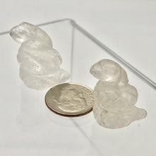 Load image into Gallery viewer, Adorable Clear Quartz Snake Figurine Worry-stone | 20x11x7mm | Clear - PremiumBead Alternate Image 9