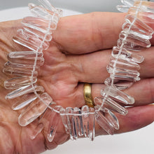 Load image into Gallery viewer, Quartz Polished Points Strand | 29x7 to 14x5mm | Clear | 84g | 75 Beads |