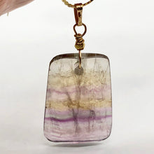 Load image into Gallery viewer, Fluorite 14K Gold Filled Wire Wrap Trapezoid Pendant | 2" Long | Purple, Clear |