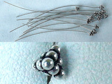 Load image into Gallery viewer, 6 Handmade Sterling Silver Pyramid Dot Headpins 004006 - PremiumBead Primary Image 1