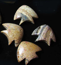 Load image into Gallery viewer, Swim 2 Carved Picture Jasper Fish Beads | 14x17x5mm | Warm brown and grey - PremiumBead Alternate Image 7