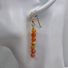 Load image into Gallery viewer, 14K Gold Filled Peach Chalcedony with Gold Disco Ball Earrings | 2 inches long |
