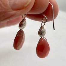 Load image into Gallery viewer, Botswana Sterling Silver Faceted Briolette Earrings | 1 1/2" Long | Peach |