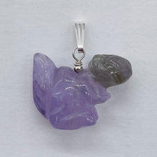 Load image into Gallery viewer, Just Nuts! Bi-Colored Amethyst Squirrel and Sterling Silver Pendant 509279AMS