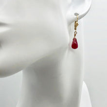 Load image into Gallery viewer, Sensational 6cts Genuine Natural Ruby and Solid 14K Gold Earrings 008536 - PremiumBead Alternate Image 5