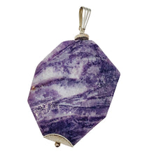 Load image into Gallery viewer, Purple Flower Sodalite Sterling Silver Pendant | Purple/White | 2 1/4" Long |