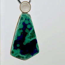 Load image into Gallery viewer, Natural Azurite Malachite 14K Gold Pendant with Moonstone - PremiumBead Alternate Image 11