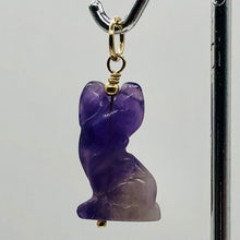 Load image into Gallery viewer, Amethyst Kitty Cat Pendant Necklace|Semi Precious Stone Jewelry|14k Pendant