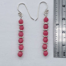 Load image into Gallery viewer, Rhodonite with Sterling Silver Beads Drop/Dangle Earrings | 1 1/2" Long | Pink |