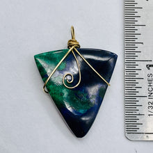 Load image into Gallery viewer, Bloodstone 14K Gold Filled Wire Wrapped Trilliant Gem | 1 1/2" Long | Red Green|