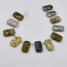 Load image into Gallery viewer, Ocean Jasper 18x10x5mm Facet Pendant Bead 8 inch Strand 004592HS