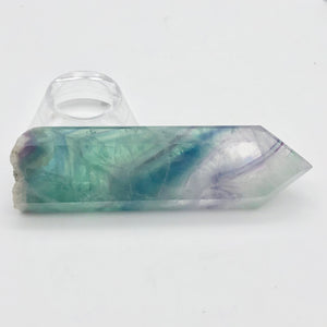 Fluorite Rainbow Crystal with Natural End |3.0x.94x.5"|Green,Blue, Purple| 1444R - PremiumBead Alternate Image 8