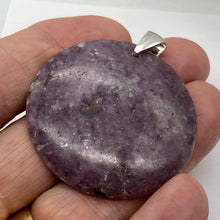 Load image into Gallery viewer, Natural Lepidolite Large Round Sterling Silver Pendant | 45mm | 2 1/16" Long |