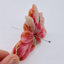 Load image into Gallery viewer, Peruvian Opal Flower Pendant | 65x45x7mm | Pink White | 1 Bead
