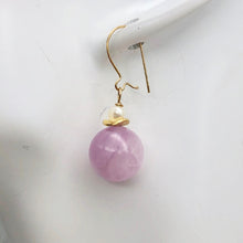 Load image into Gallery viewer, Kunzite and Pearl 14K Gold Filled Drop Earrings | 1" Long | Lavender |
