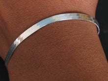 Load image into Gallery viewer, Sleek! Silver 4mm Herringbone Chain 22" Necklace 10004H - PremiumBead Alternate Image 4