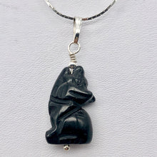 Load image into Gallery viewer, Howling Obsidian Wolf/Coyote Sterling Silverf Pendant | 1 7/16" Long | Black | - PremiumBead Alternate Image 2