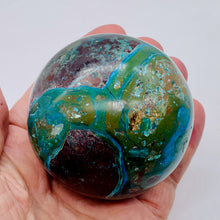 Load image into Gallery viewer, Chrysocolla Cuprite Scry Crystal Round Sphere | 65mm | Blue/Copper | 1 Sphere |