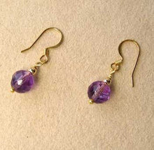 Load image into Gallery viewer, Royal Natural Amethyst 22K Gold Over Solid Sterling Earrings 310453C - PremiumBead Alternate Image 2