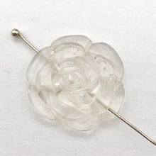 Load image into Gallery viewer, Bloomin' 2 Carved Clear Quartz Rose Flower Beads 009290QZ - PremiumBead Alternate Image 3