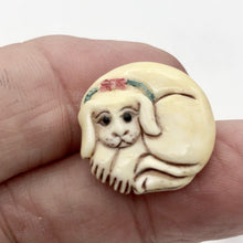 Load image into Gallery viewer, Waterbuffalo Bone Dog | 20.5x20.5x5mm | Cream/Brown/Red | 1 Bead - PremiumBead Alternate Image 7
