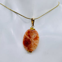 Load image into Gallery viewer, Sunstone 14K Gold Filled Drop/Dangle | 1 1/2" Long | Pink/Red | 1 Pendant |