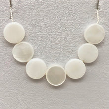 Load image into Gallery viewer, Mississippi White Ebony Shell Coin Beads | 7 Beads | 8x2.5mm | 4336p - PremiumBead Alternate Image 8