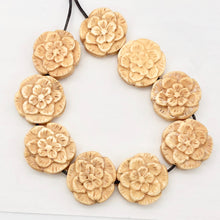 Load image into Gallery viewer, Wild 2 Carved Flower Beads of Waterbuffalo Bone | 20mm | - PremiumBead Alternate Image 6