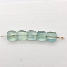 Load image into Gallery viewer, 5 Natural Blue / Green Fluorite Square Beads 10483