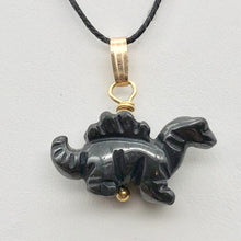 Load image into Gallery viewer, Black Hematite Dinosaur Pendant Stegosaurus and 14Kgf Pendant 509258HMG - PremiumBead Primary Image 1