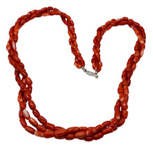 Load image into Gallery viewer, Coral Oval Graduated Bead Necklace | 20" Long | 3x6 to 5x8mm | Red | Necklace |
