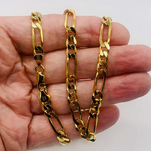 Italian Vermeil 6.5mm Figaro Chain 18" Necklace (26 Grams) 10023A