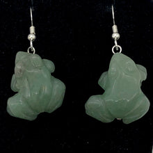 Load image into Gallery viewer, Aventurine Frog Sterling Silver Earrings| Semi Precious Stone Jewelry | 1 1/2" |