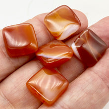 Load image into Gallery viewer, Red Orange Sardonyx Square Beads | 15x15x6mm | Orange | Square | 5 Beads | - PremiumBead Alternate Image 4