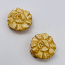 Load image into Gallery viewer, 2 Carved Butterfly/Rose Waterbuffalo Bone Beads 7553