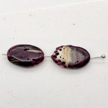 Load image into Gallery viewer, Purple Spine Oyster Shell Oval | 16x10x6 | Purple Orange | 6 Bead(s)