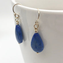Load image into Gallery viewer, Lapis Lazuli and 14Kgf Earrings, 18x10mm Lapis, 1 5/8" Long 310825B - PremiumBead Primary Image 1