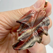 Load image into Gallery viewer, Natural crack - Half Price Carved Brecciated Jasper Leaf & 14Kgf Pendant 509416D - PremiumBead Alternate Image 6