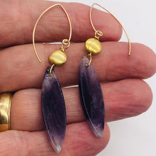 Load image into Gallery viewer, Sodalite 14K Gold Filled Teardrop Earrings| 2 3/4" Long | Purple/White| 1 Pair |