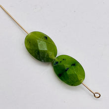 Load image into Gallery viewer, 2 Intense 14x10x6mm Nephrite Jade Faceted Focal Beads 2482