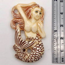 Load image into Gallery viewer, Splash Hand Carved Mermaid Centerpiece Bead | 42x26x5mm | - PremiumBead Alternate Image 4